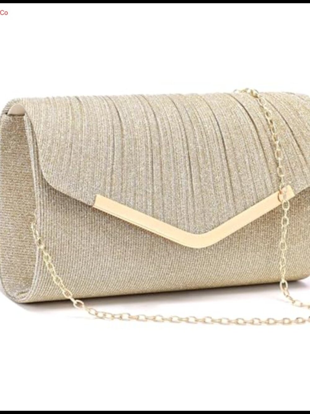 Pleated Metallic Evening Bag Clutch Crystal Crossbody Wedding Prom Party